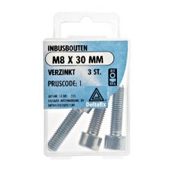 INBUSBOUTEN VERZINKT M8X30 3 ST