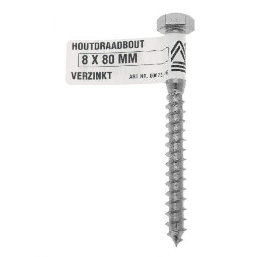 HOUTDRAADBOUT VERZINKT 8X120MM