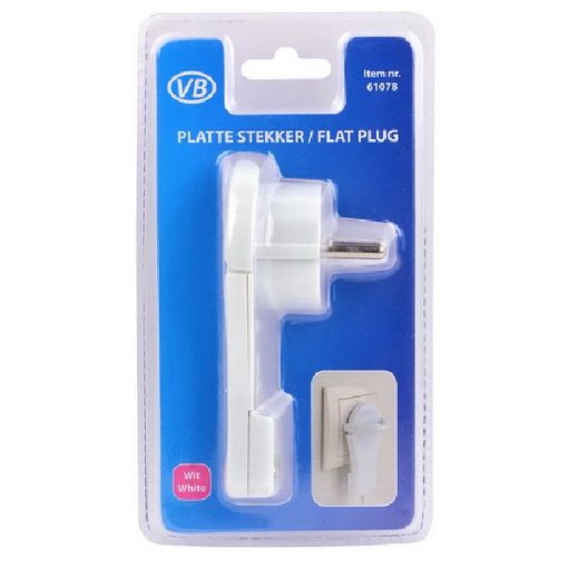 STEKKER EXTRA PLAT HAAKS + RA WIT