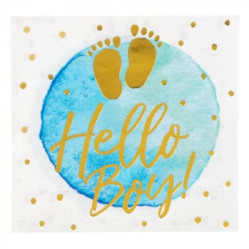 PAPIEREN SERVETTEN HELLO BOY (25X25)