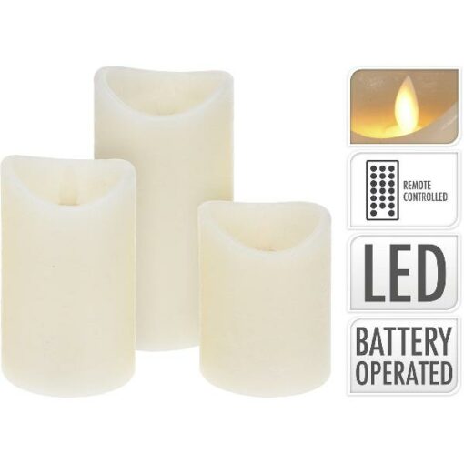 LED KAARS DANSVLAM 3ST INCL.AFSTANDBEDIENING
