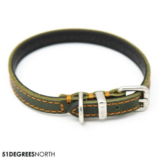 51 - Milano Collar Contrast Green - 10mm x 36cm