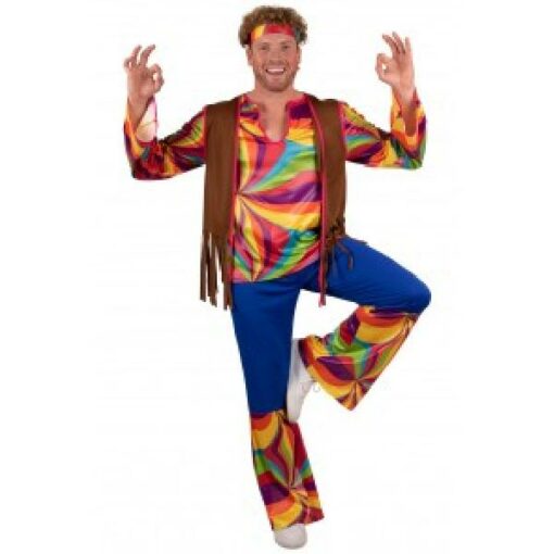 Hippie man multi kleuren 60
