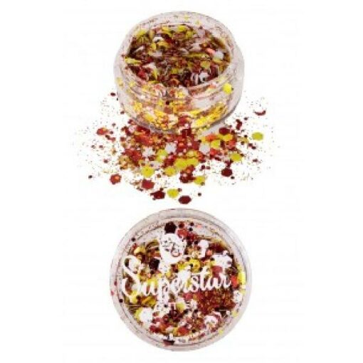 Chunky glitter oeteldonk 8ml rood/wit/geel