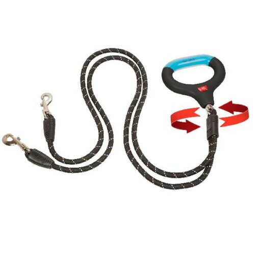 Wigzi dual doggie gel leash Small black