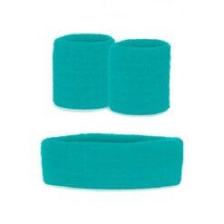 Zweetbandjes set blauw 3-dlg