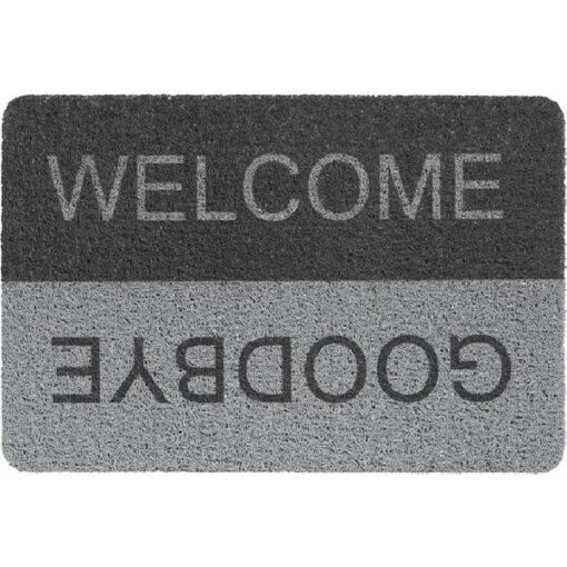 CURLY PRINT GREY / BLACK WELCOME / GOODBYE 40X60