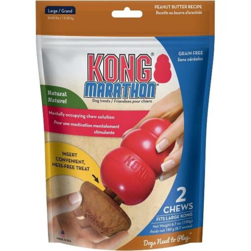 KONG MARATHON 2-PK PEANUT BUTTER LARGE 1 ST