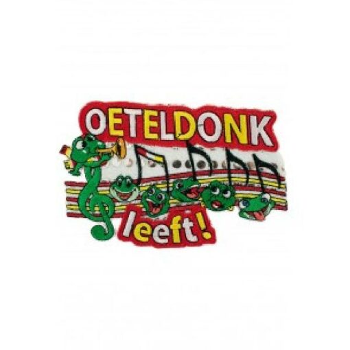 Applicatie notenbalk met kikkers pailletten 15x10