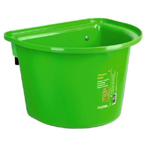 Voerbak met ophanghaken, halfrond, fel-groen 12L