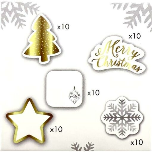 Kerst cadeau stickers 50st op rol