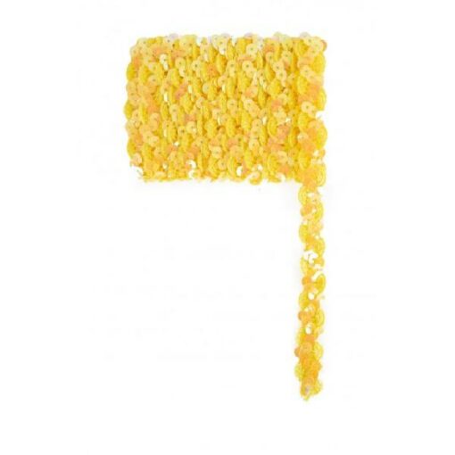 Paillettenband golvend geel 3m