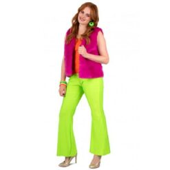 Flared broek neon groen maat S-M
