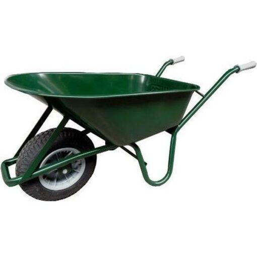BOUW KRUIWAGEN STAAL 85 L GROEN SOFTWIEL