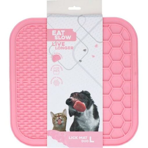Eat slow live longer lick mat duo L pink