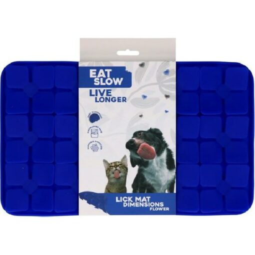 Eat slow live longer lick mat dim. flower blue