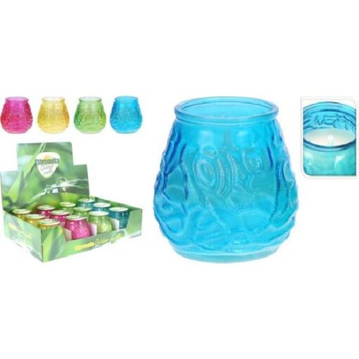 Citronellakaars in glas 4 kleuren assorti (1 stuk)