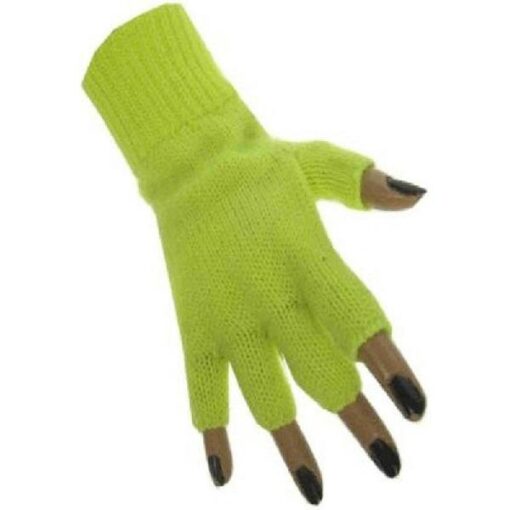 VINGERLOZE HANDSCHOEN FLUOR GEEL ONE SIZE