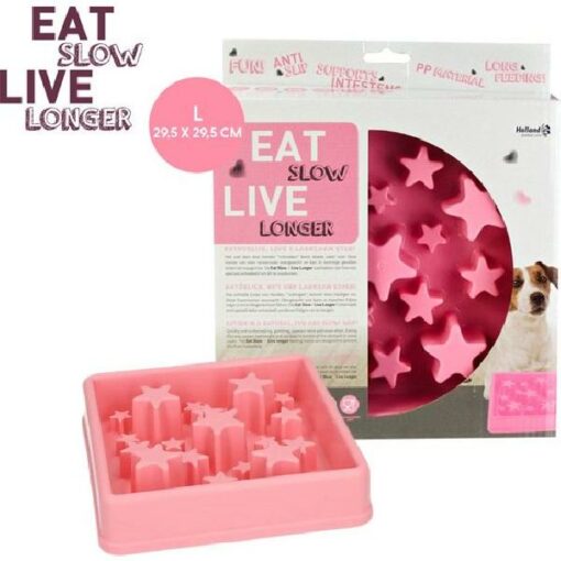 EAT SLOW LIVE LONGER STAR PINK L 1 ST