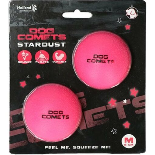 DOG COMETS BALL STARDUST ROZE M 2-PACK 1 ST
