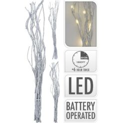 Verlichting 12 LED takken 40cm zilver