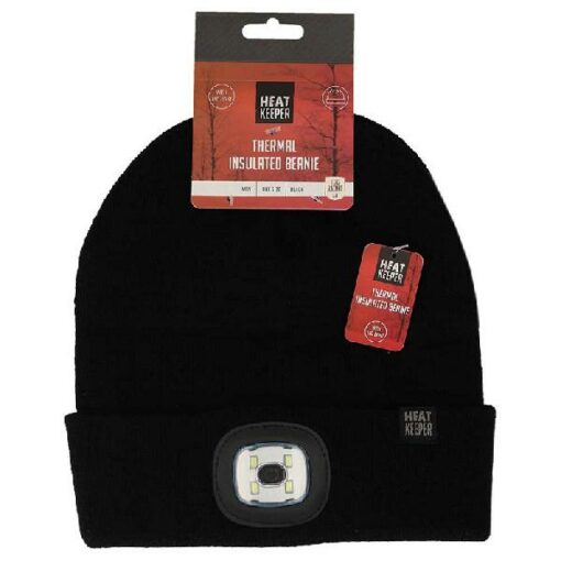 Heatkeeper men thermal beanie + led light recharge