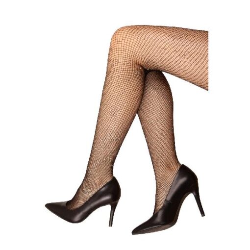 Netpanty zwart met gekleurde steentjes