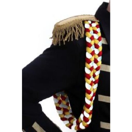 Koord rood/wit/geel 3cm 1 meter lang