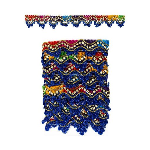 Galon Geweven navy blue + gouddraad