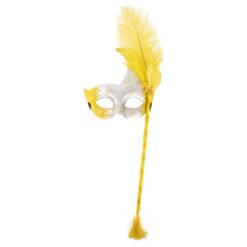 Oogmasker op stok geel 50x20cm