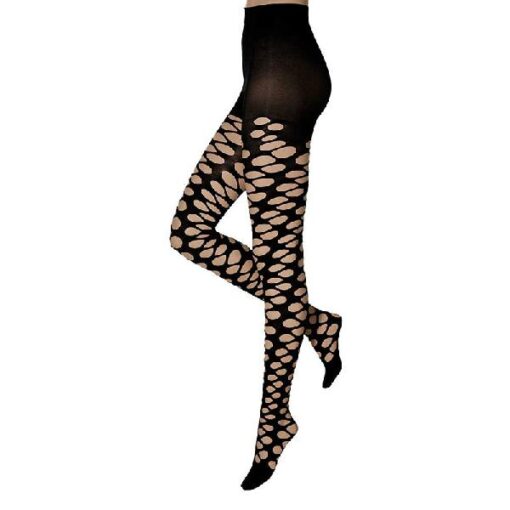 Apollo ladies fashion tights big holes black S/M