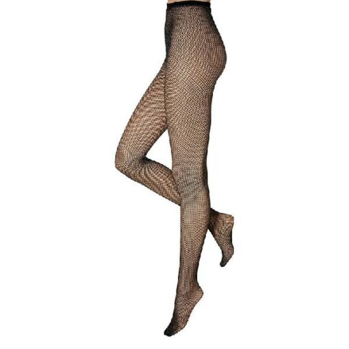 Apollo ladies fishnet tights lurex black/gold S/M
