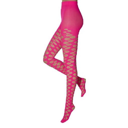 Apollo ladies fashion tights big holes pink S/M
