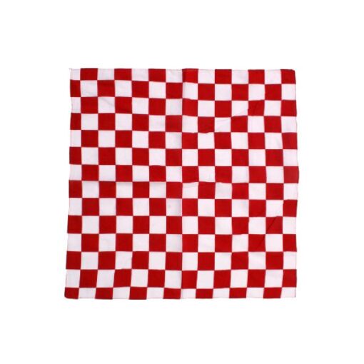 Zakdoek/Bandana rood/wit geblokt