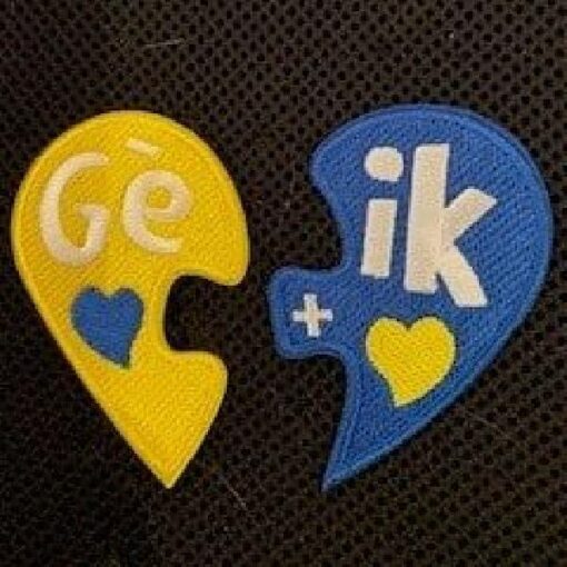 Embleem gij + ik blauw/geel
