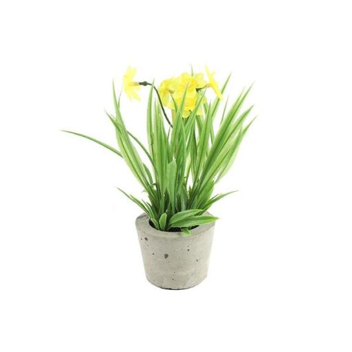 Countryfield kunstbloem in potje Narcis geel 21cm