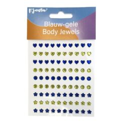 Body jewels blauw/geel