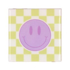 Tile Smiley purple/green/white 10x10x1cm