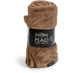 Lex & Max Plaid Fleece 130x180 Taupegrey