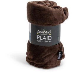 Lex & Max Plaid Fleece 130x180 Choco