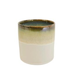 Cylinder pot ceramic d10,5x10,5 cream/brown