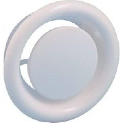 Rond afzuigventiel met klemmen 125mm wit RAL 9010