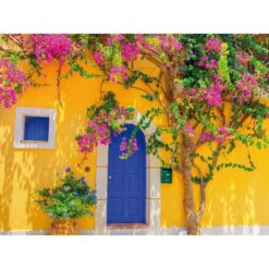 Buiten canvas italiaans geel huis 58x78cm