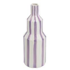 Aardewerk vaas stripe lilac 10x10x29,5cm