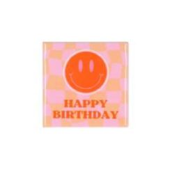 Tile Birthday Pink/oranje 10x10x1cm