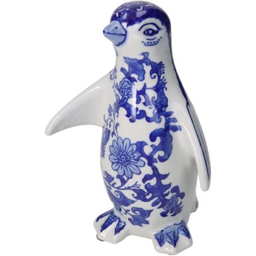 Ornament Penguin Porcelain Blue 14x10x21,5cm