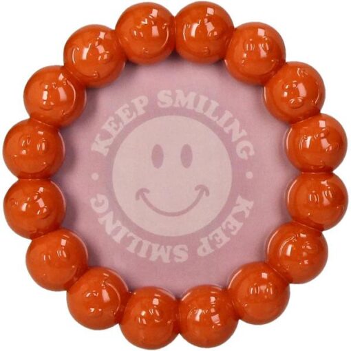 Photo Frame Smiley Polyresin Orange 10x10cm