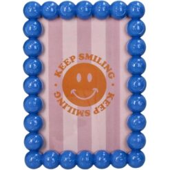 Photo Frame Smiley Polyresin Blue 10x15cm