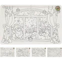 Kleur je eigen placemat kerst assorti
