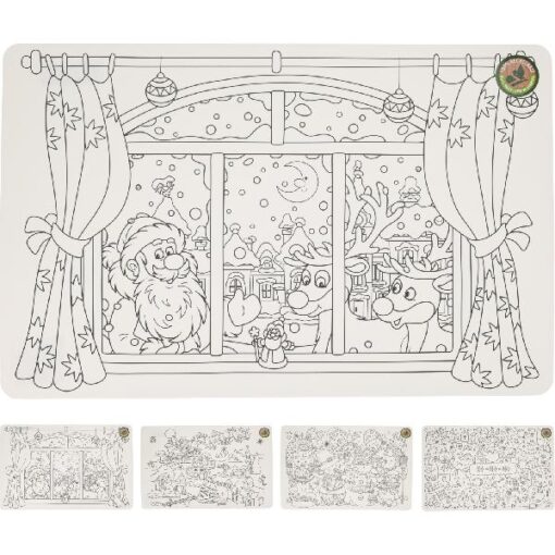 Kleur je eigen placemat kerst assorti